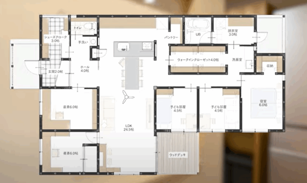 エコワークス平屋間取り