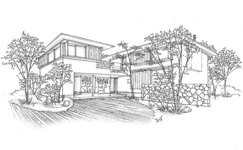 木の家専門店谷口工務店の家のイラスト
