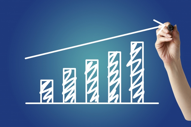 右上がりグラフの画像